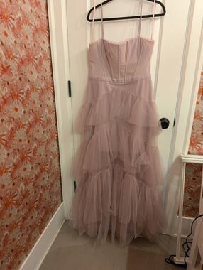 BCBG Oly Tiered Ruffle Gown